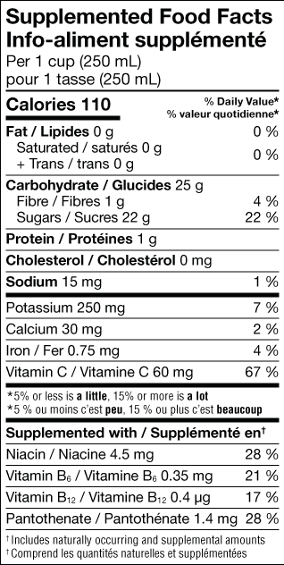 Informations nutritionnelles