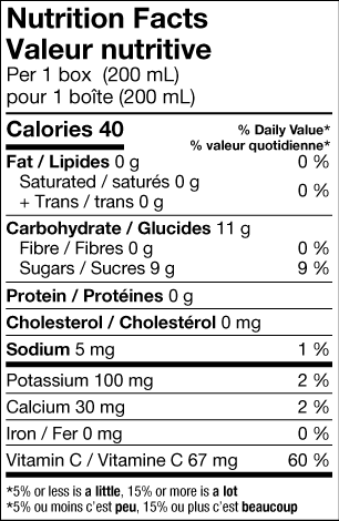 Informations nutritionnelles